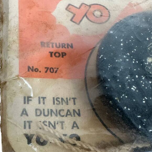 Duncan Butterfly Yo-Yo #707 Vintage 1958 Wooden New In Package Black - Picture 4 of 5